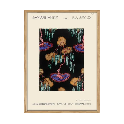 Tree pochoir pattern in oriental style Plakat