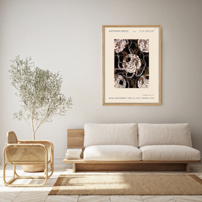 Flower pattern stencil print Plakat