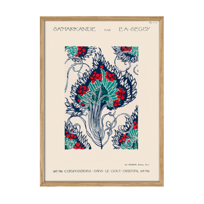 Botanical pochoir pattern in Art Nouveau Plakat