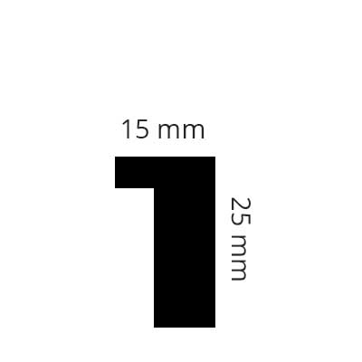 15 mm x 25 mm