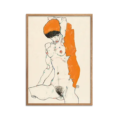 Standing Nude with Orange Drapery