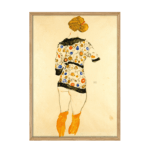 Standing Woman In A Patterned Blouse