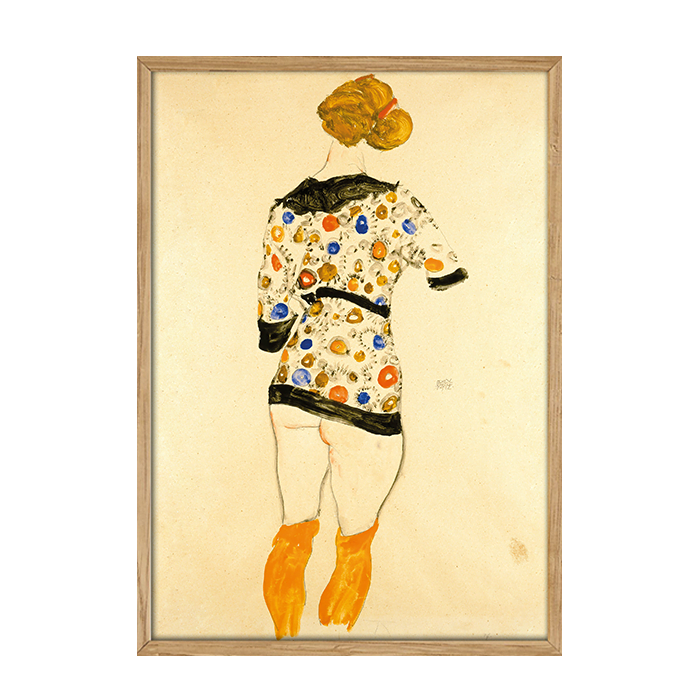 Standing Woman In A Patterned Blouse