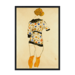 Standing Woman In A Patterned Blouse