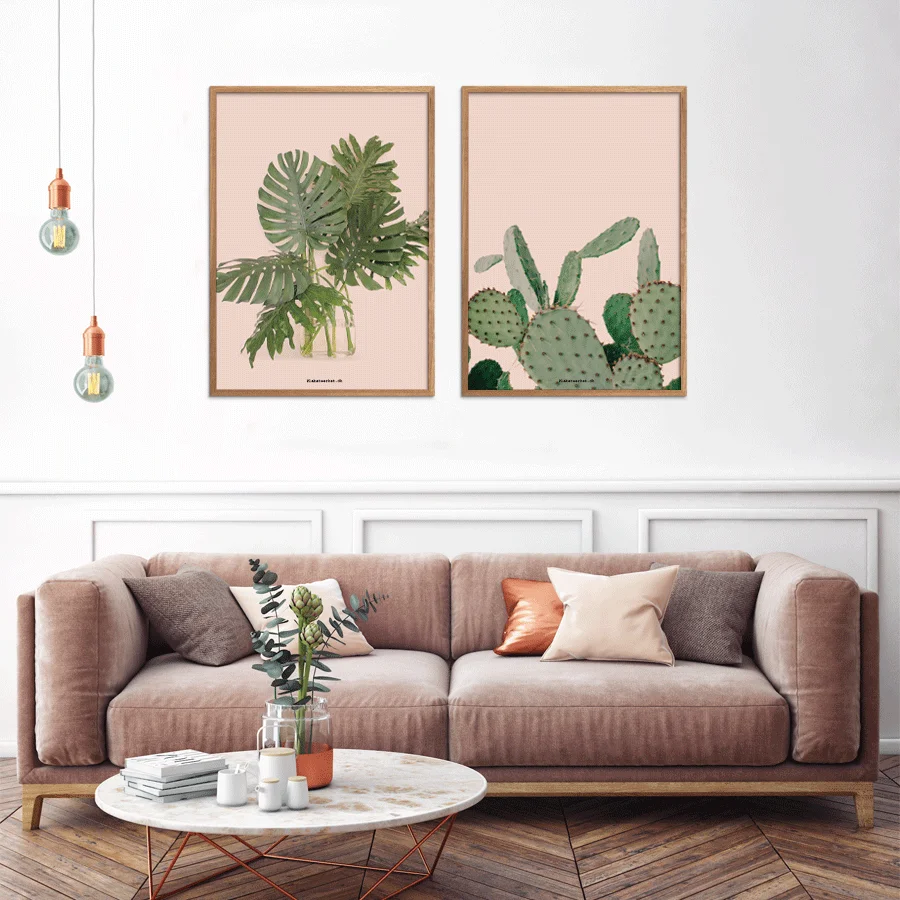 Monstera & Kaktus Plakat
