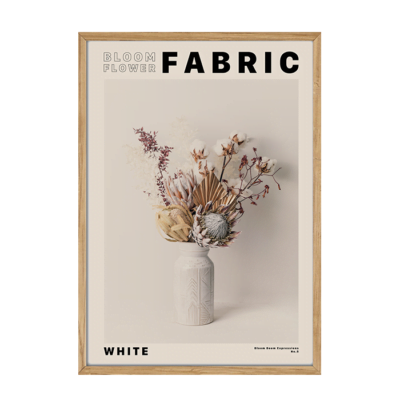 Flower Bloom Fabric White Plakat