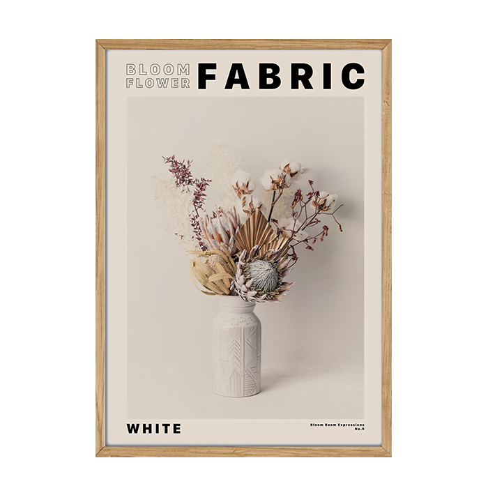 Flower Bloom Fabric White Plakat