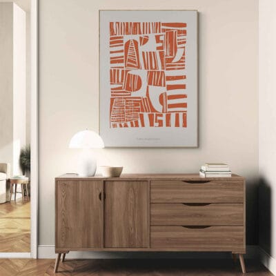 Lino Cut Russet Plakat - Image 2