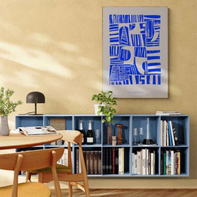 Lino Cut Blue Plakat - Image 2