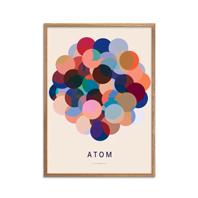 Atom plakat hvid