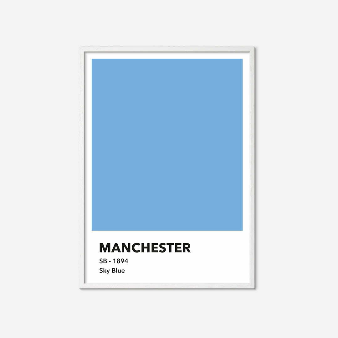 Manchester_CityBlue-farve-plakat-white-frame