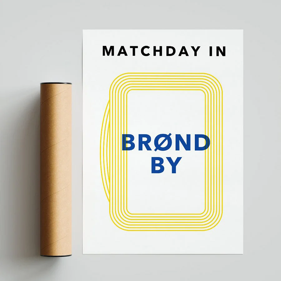 Modish Brun tirsdag Matchday Brøndby Plakat | Fodboldplakater | Plakatwerket