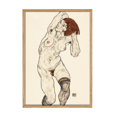 Naked Lady. Nude In Black Stocking 1917