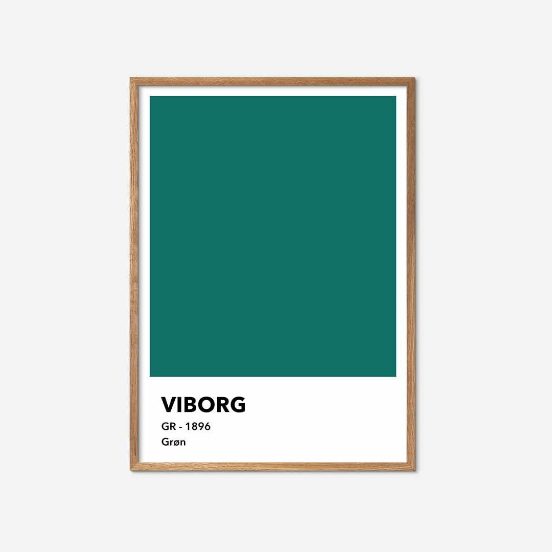 Viborg-farve-plakat-oak-frame