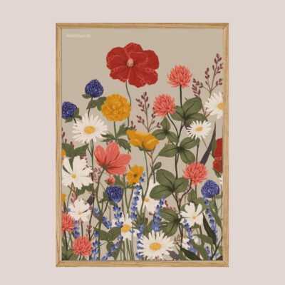 Vilde Blomster Lys Plakat - Billede 4