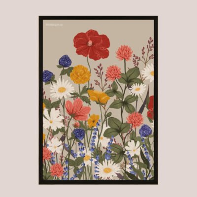 Vilde Blomster Lys Plakat - Billede 3