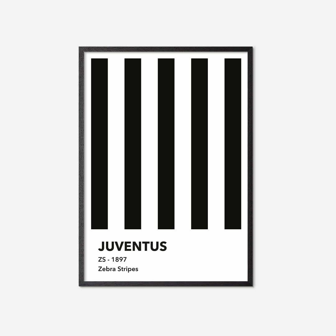 juventus-farve-plakat-black-frame
