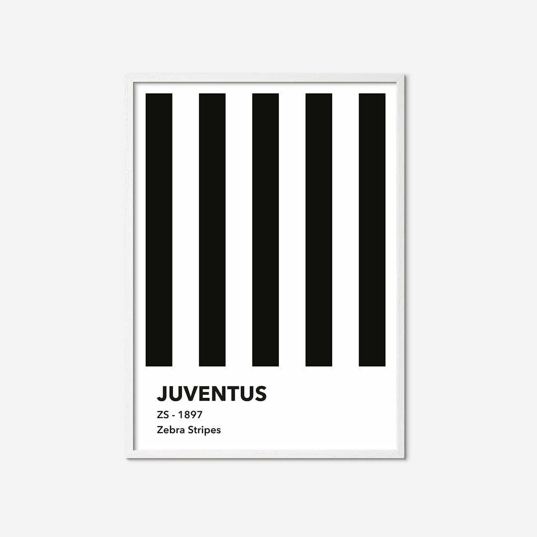 juventus-farve-plakat-white-frame