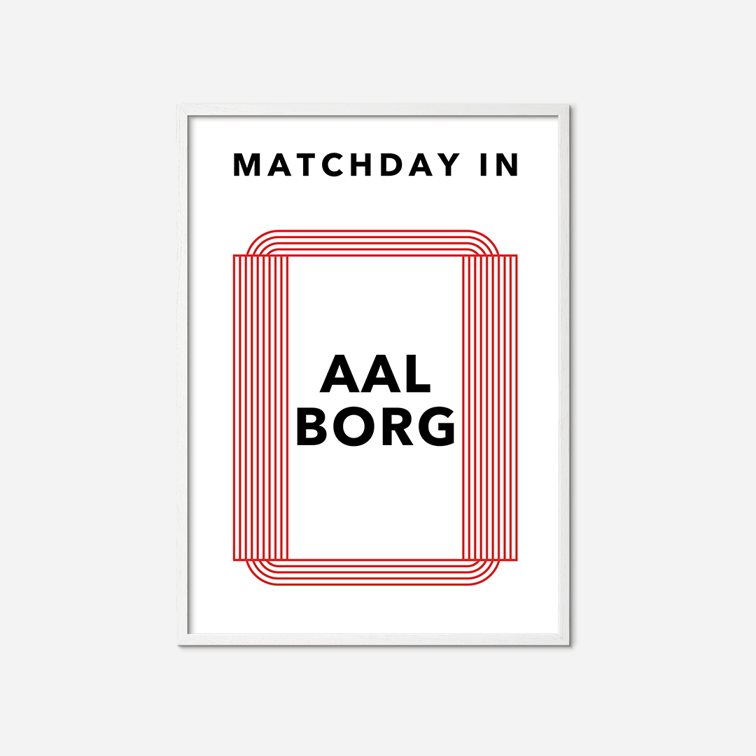 matchday-in-aalborg-poster-white-oak-frame