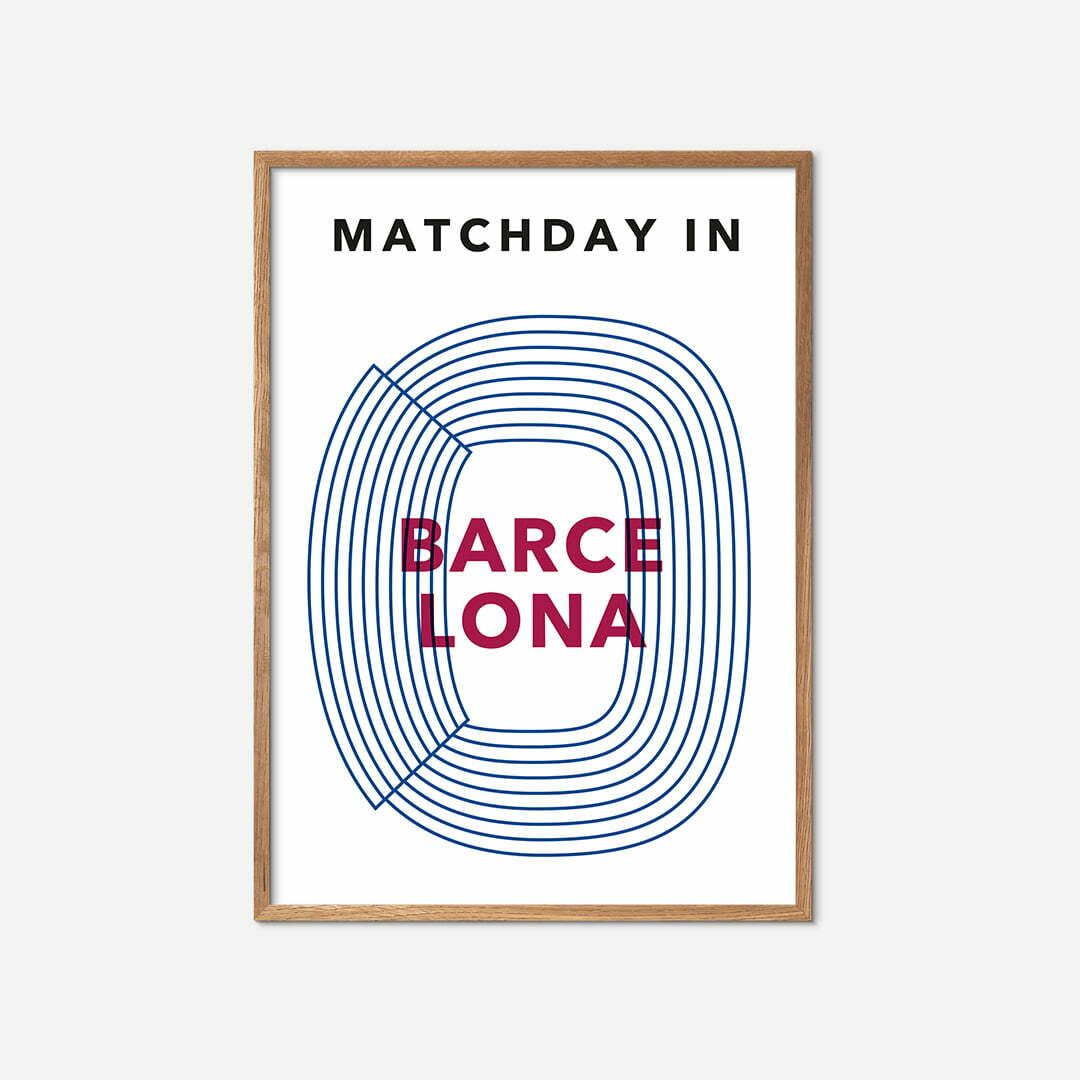 matchday-in-barcelona-poster-oak-frame