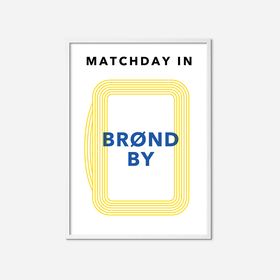 matchday-in-brøndby-poster-white-frame