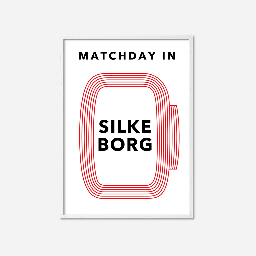 matchday-in-silkeborg-poster-white-frame