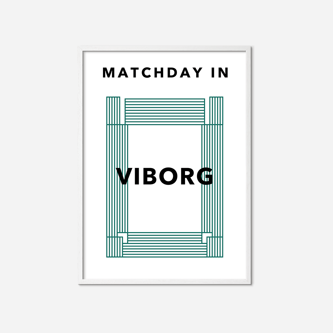 matchday-in-viborg-poster-white-frame